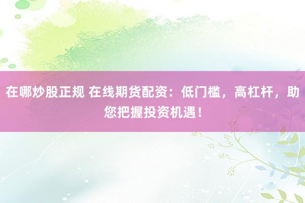 在哪炒股正规 在线期货配资：低门槛，高杠杆，助您把握投资机遇！