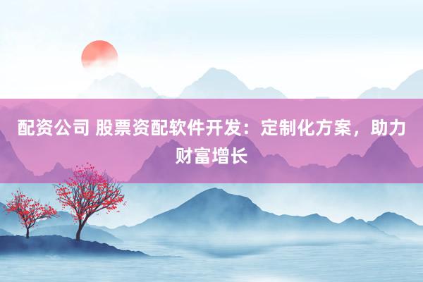 配资公司 股票资配软件开发：定制化方案，助力财富增长