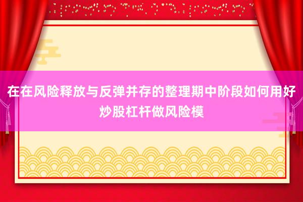 在在风险释放与反弹并存的整理期中阶段如何用好炒股杠杆做风险模
