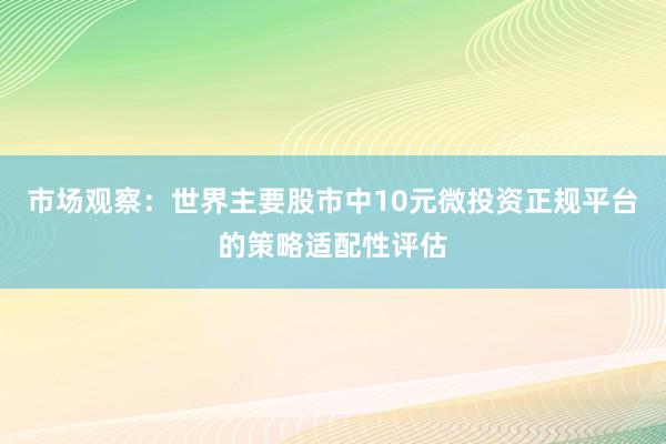 市场观察：世界主要股市中10元微投资正规平台的策略适配性评估