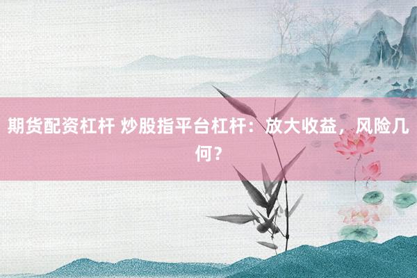 期货配资杠杆 炒股指平台杠杆：放大收益，风险几何？