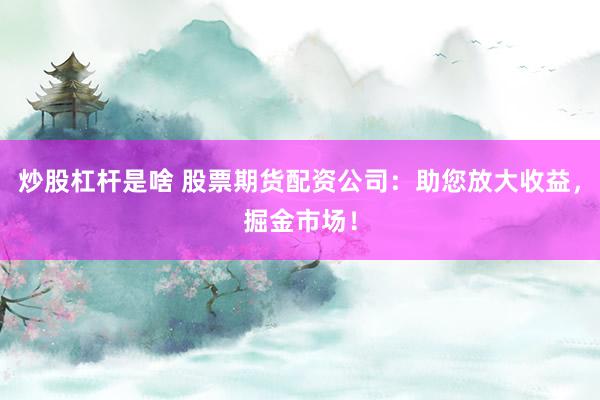炒股杠杆是啥 股票期货配资公司：助您放大收益，掘金市场！