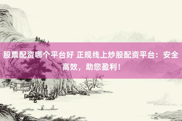 股票配资哪个平台好 正规线上炒股配资平台：安全高效，助您盈利！