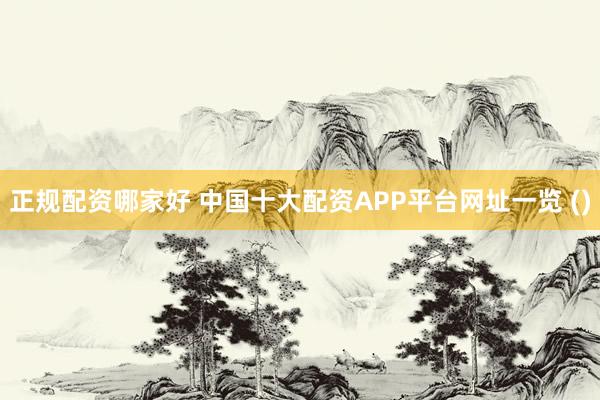 正规配资哪家好 中国十大配资APP平台网址一览 ()